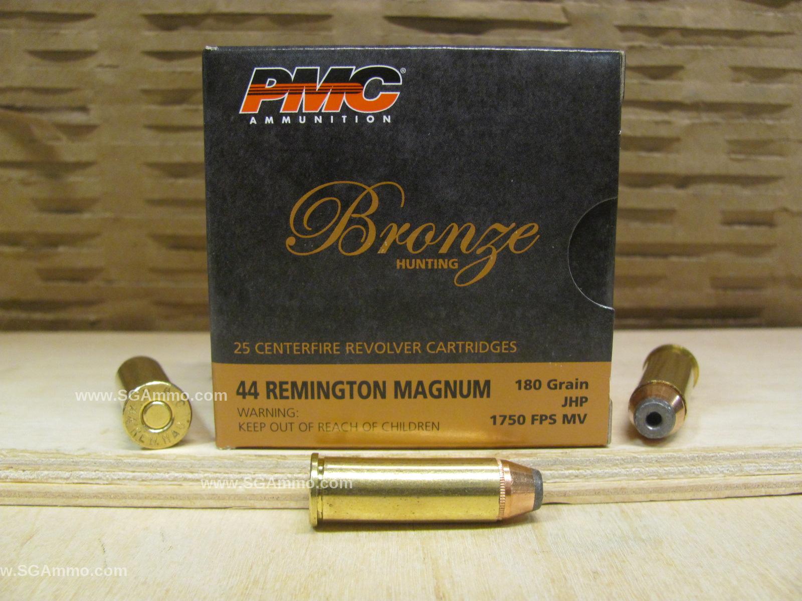 200 Round Plastic Can - 44 Magnum PMC 180 Grain JHP Ammo - 44B - Packed in Small Plastic Canister